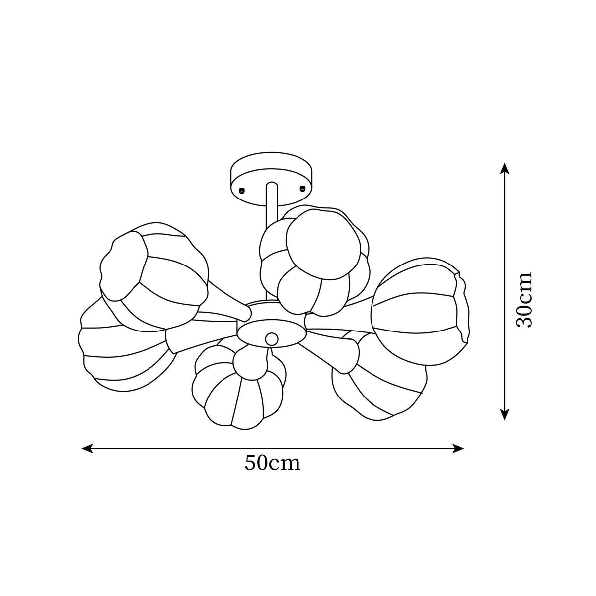Bethel Pumpkin Glass Chandelier — product view 7
