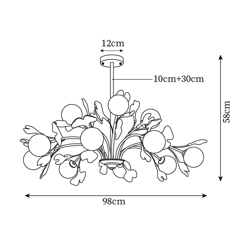 Vico Gingko Glass Chandelier — product view 8