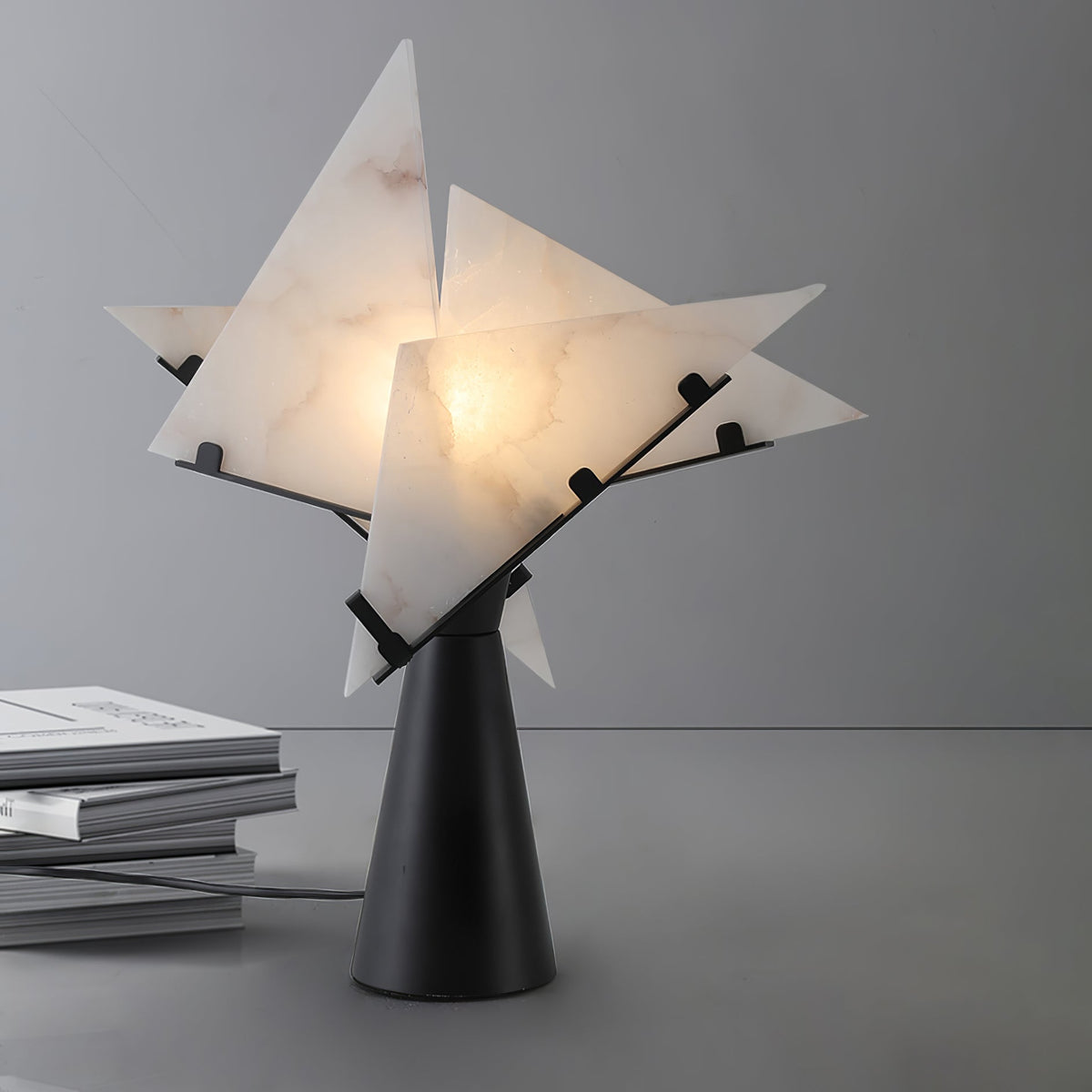Alabaster Petal Table Lamp – product view 2