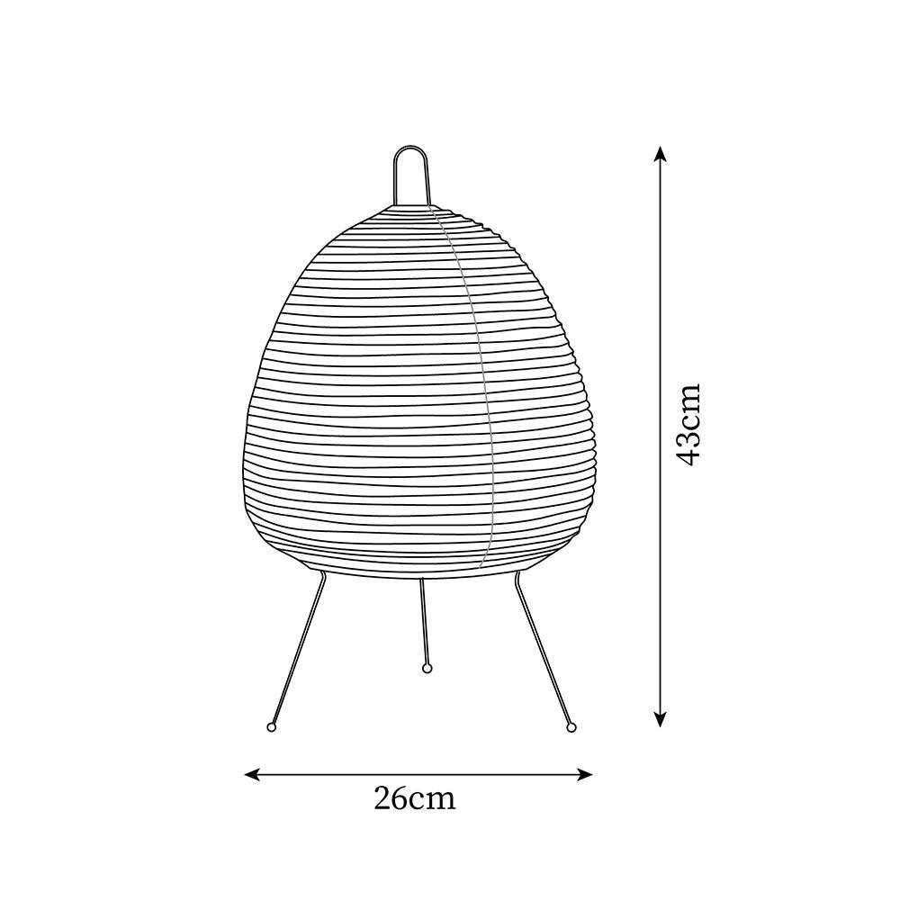 Rice Paper Table Lamp R18 — product view 5
