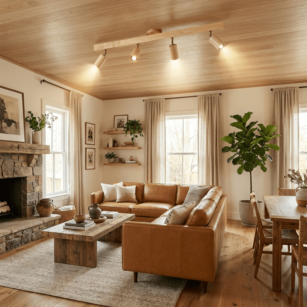 Natural Wood Beam Spotlight Light – product view 3