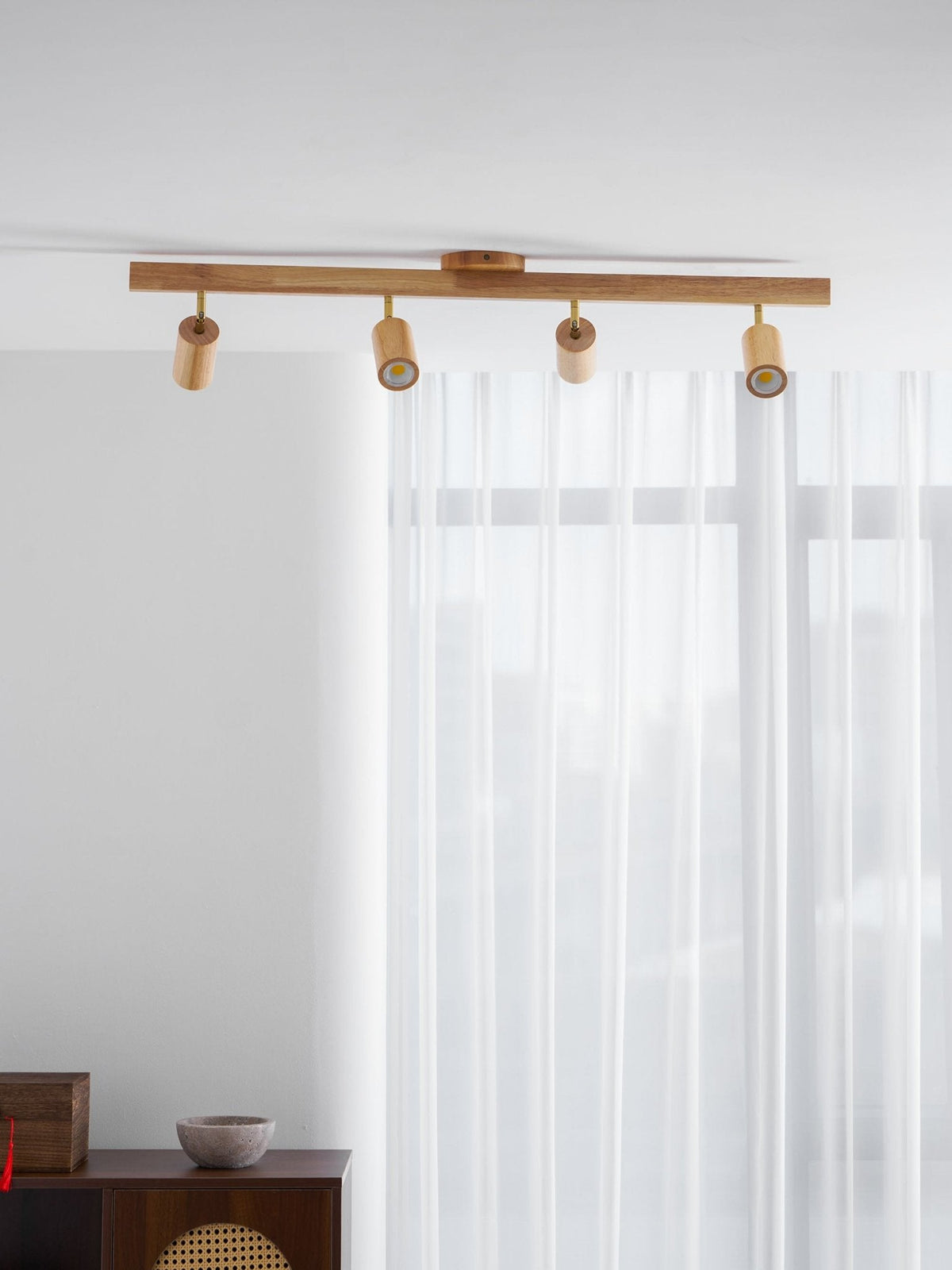 Natural Wood Beam Spotlight Light – product view 45