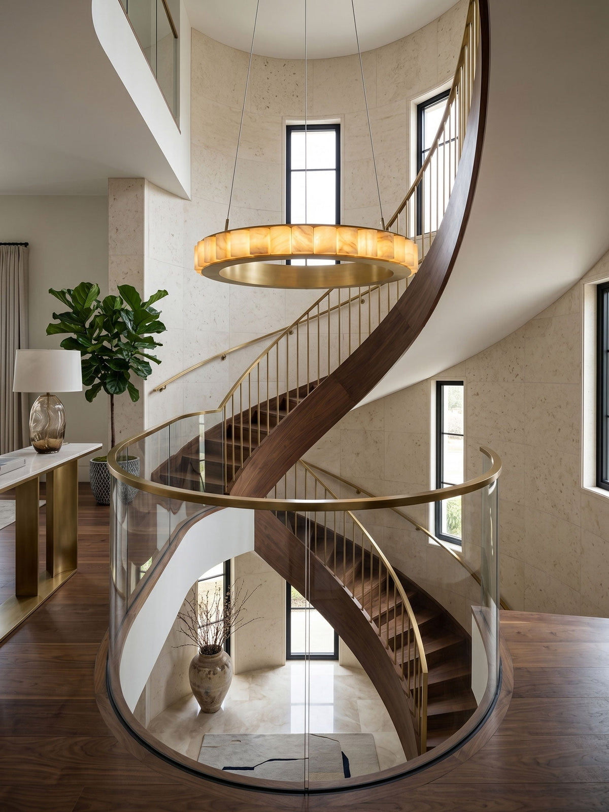 Alabaster Avalon Halo Chandelier – product view 4