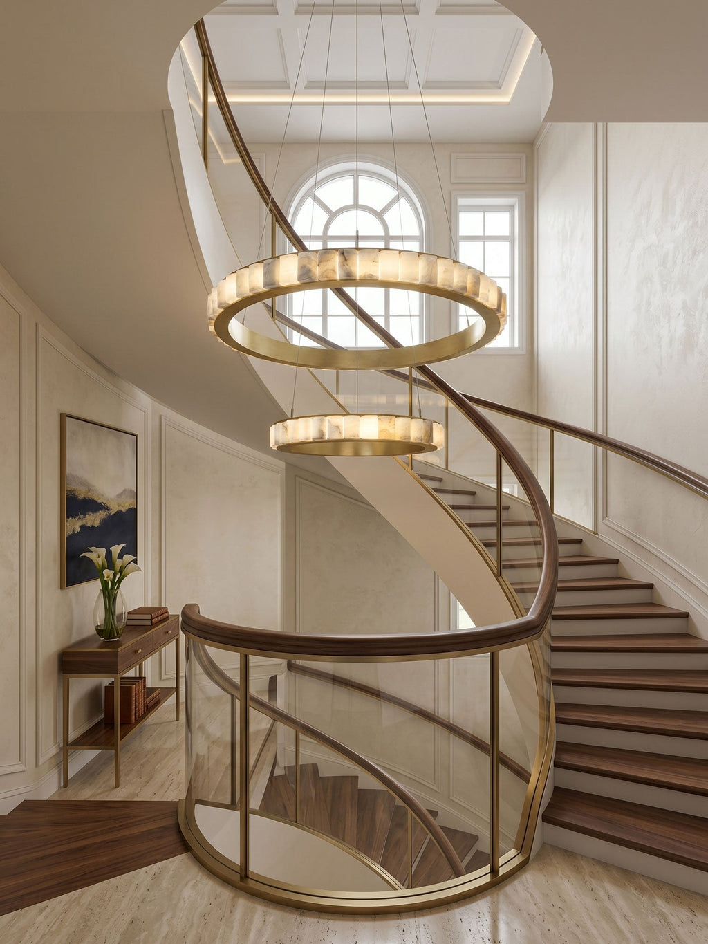 Alabaster Avalon Halo Chandelier – product view 5