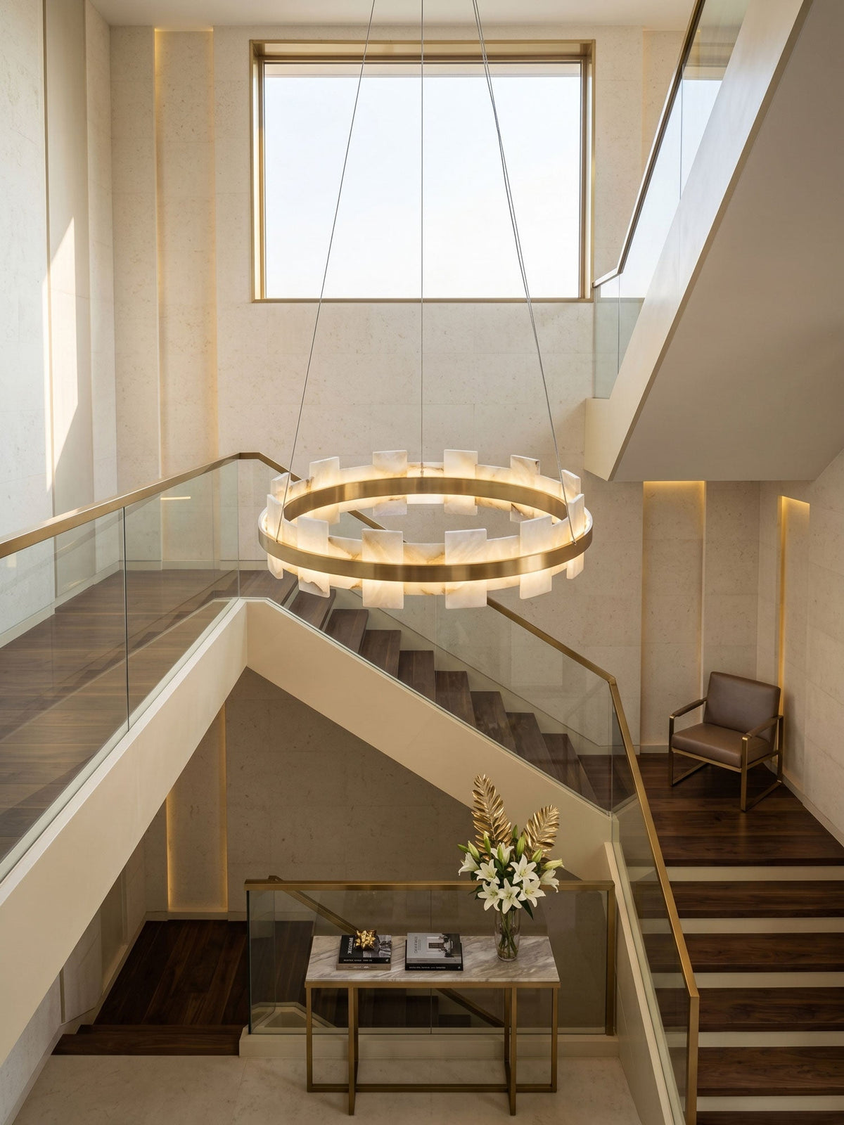 Alabaster Avalon Halo Chandelier – product view 10