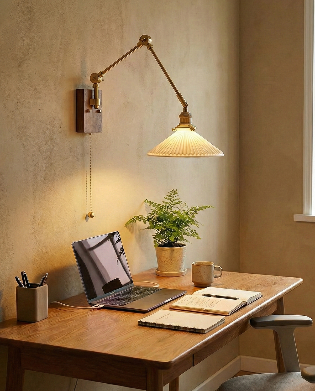Silverton Swing Arm Wood Wall Lamp — product view 8