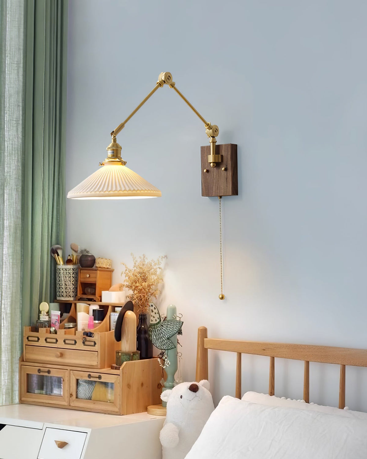 Silverton Swing Arm Wood Wall Lamp — product view 17