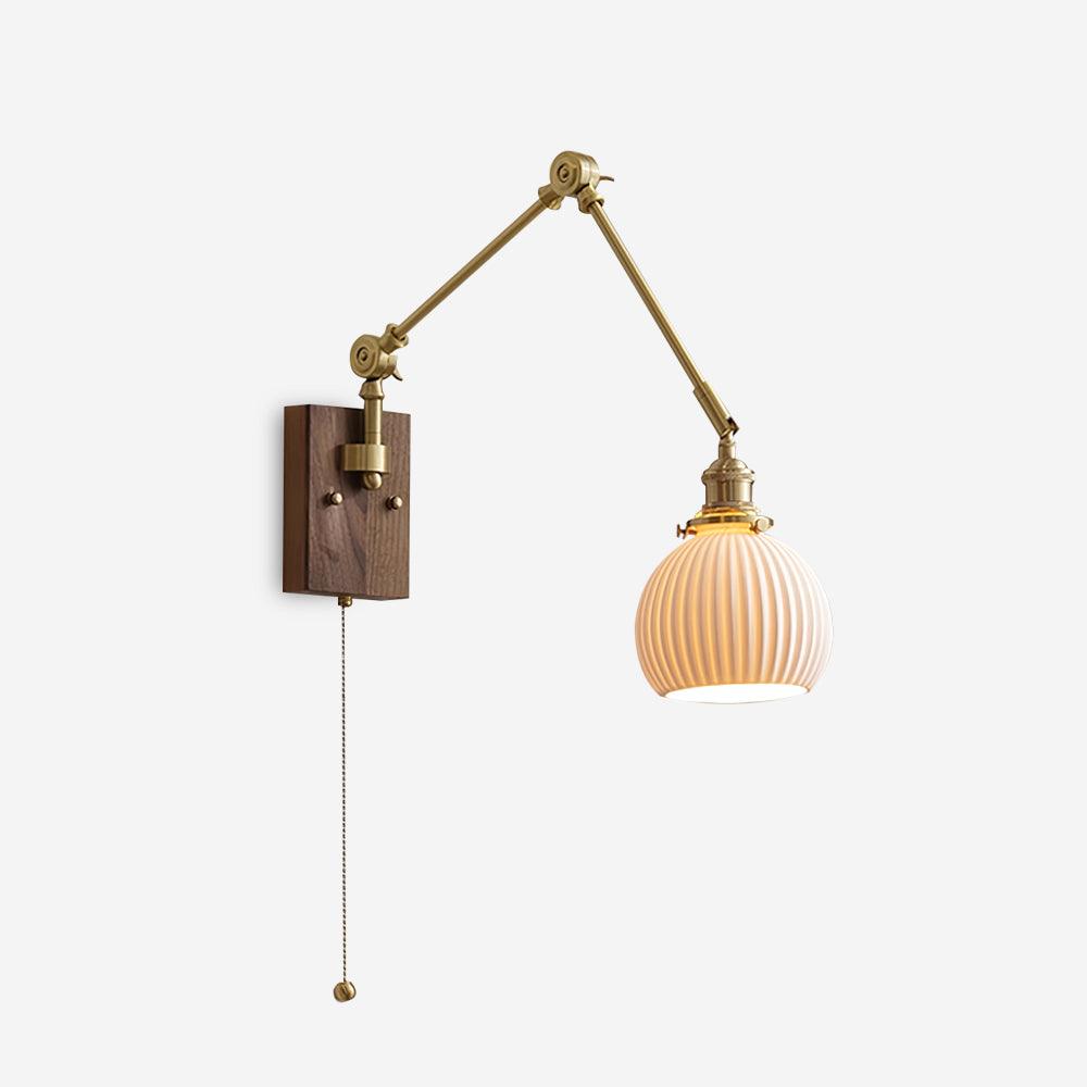Elia Swing Arm Wood Wall Lamp — product view 1