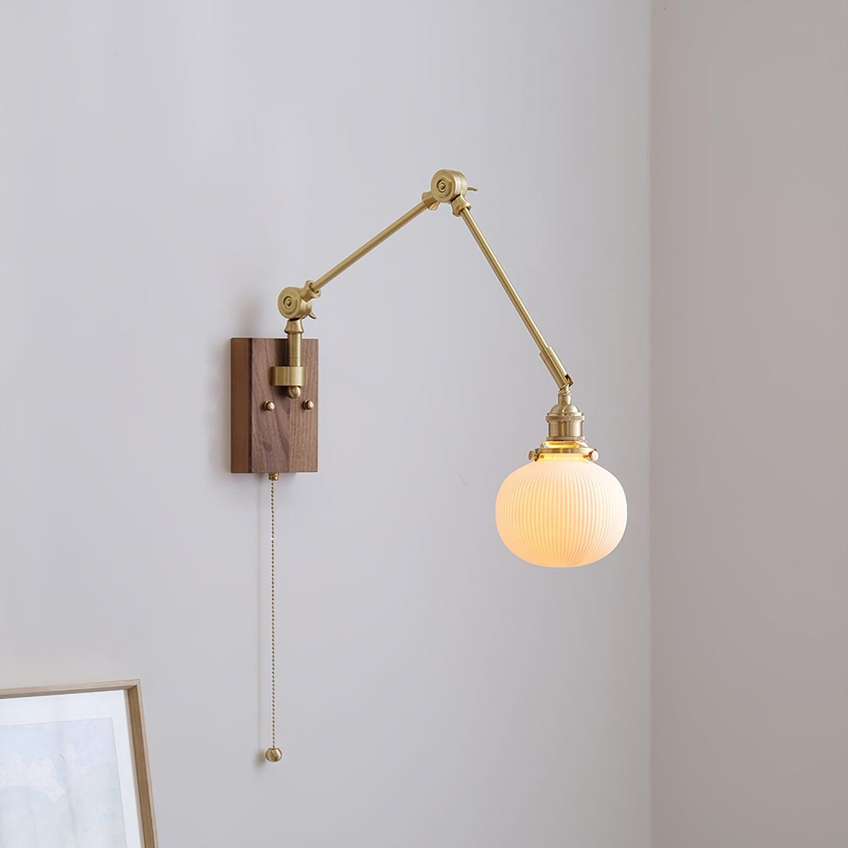 Elia Swing Arm Wood Wall Lamp — product view 13