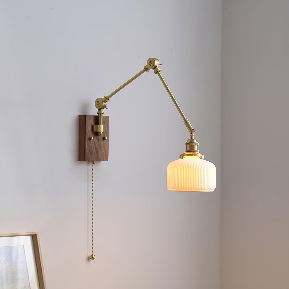 Elia Swing Arm Wood Wall Lamp — product view 14