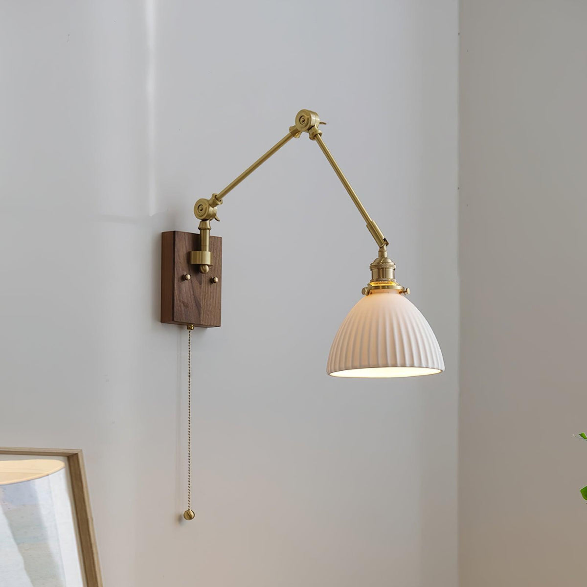 Elia Swing Arm Wood Wall Lamp — product view 15