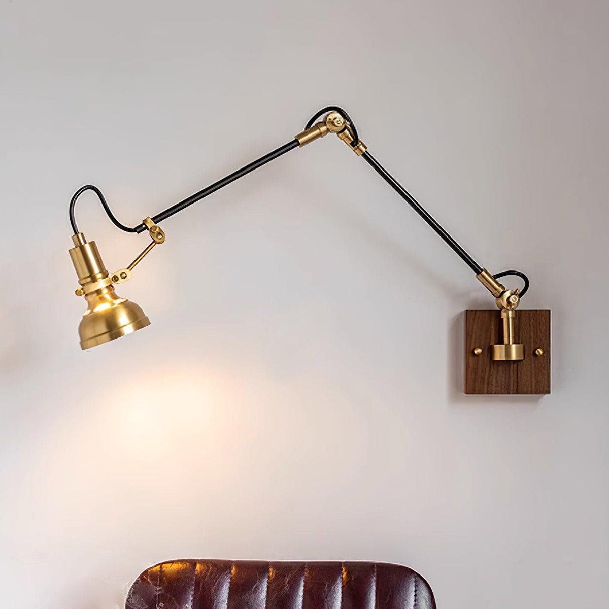 Kane Swing Arm Wood Wall Lamp — product view 3