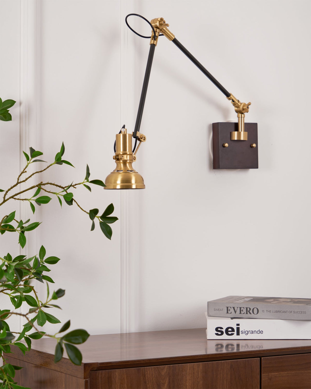 Kane Swing Arm Wood Wall Lamp — product view 12