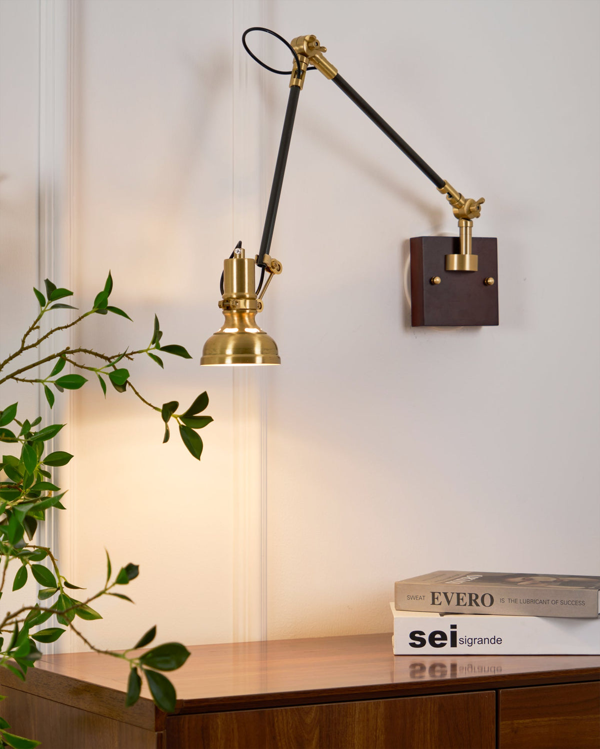 Kane Swing Arm Wood Wall Lamp — product view 14