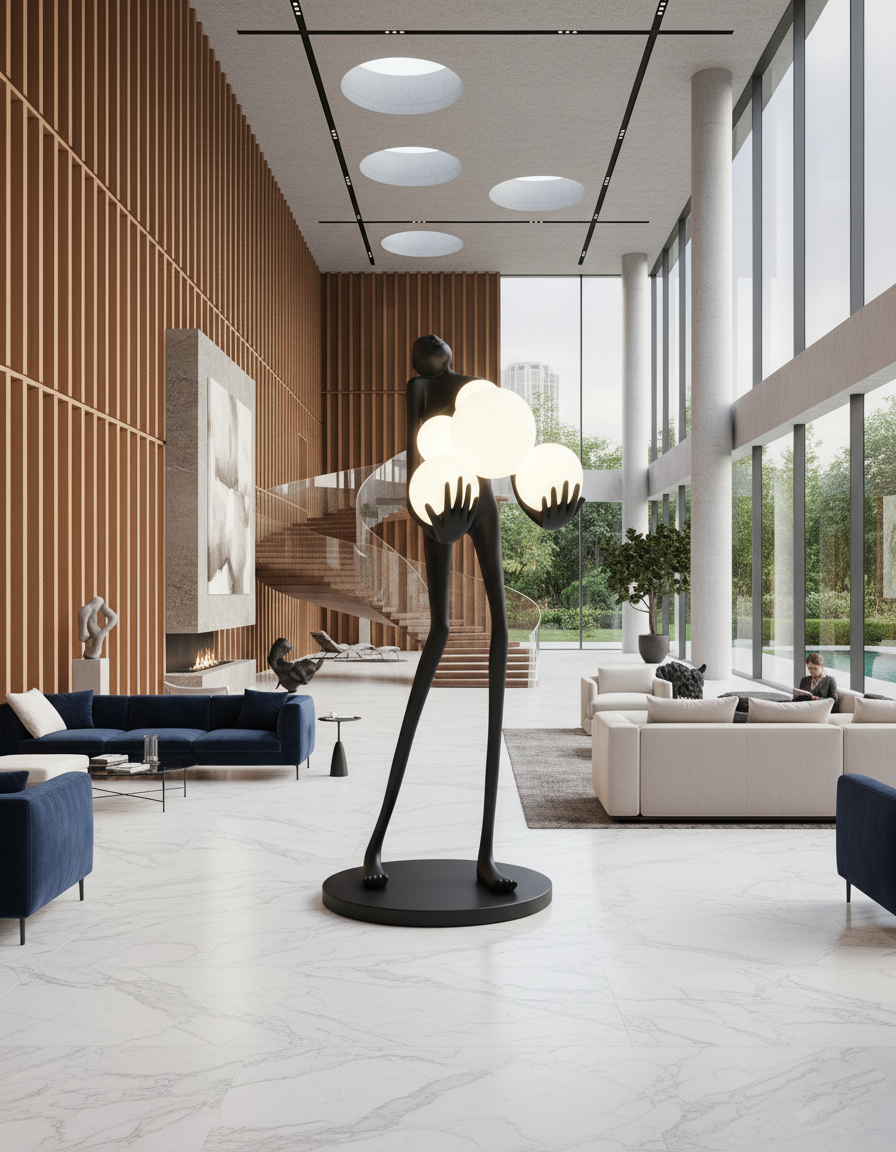 Artistic Figure Glass Floor Lamp — product view 8