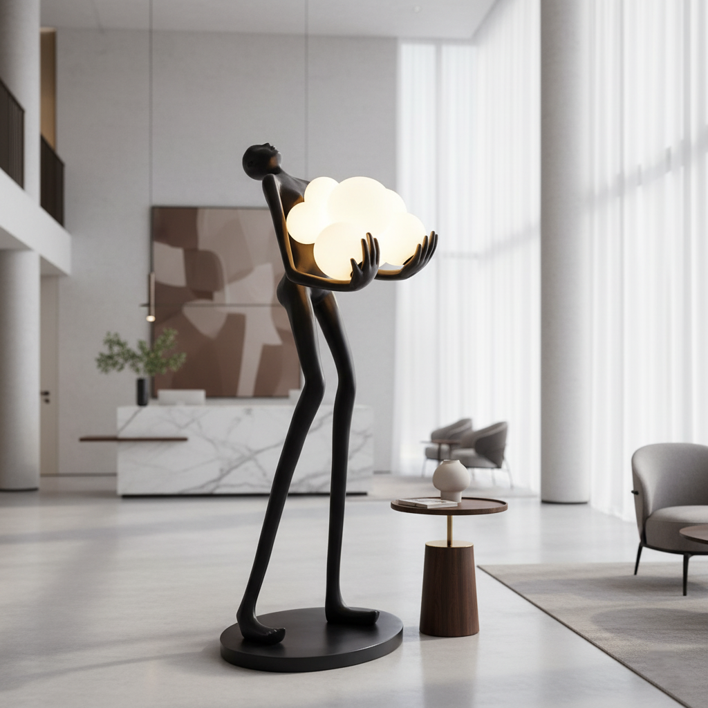Artistic Figure Glass Floor Lamp — product view 9