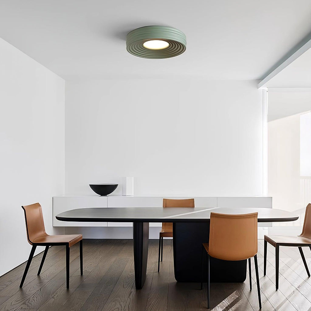 Cream Ribbed Metal Ceiling Light — product view 3
