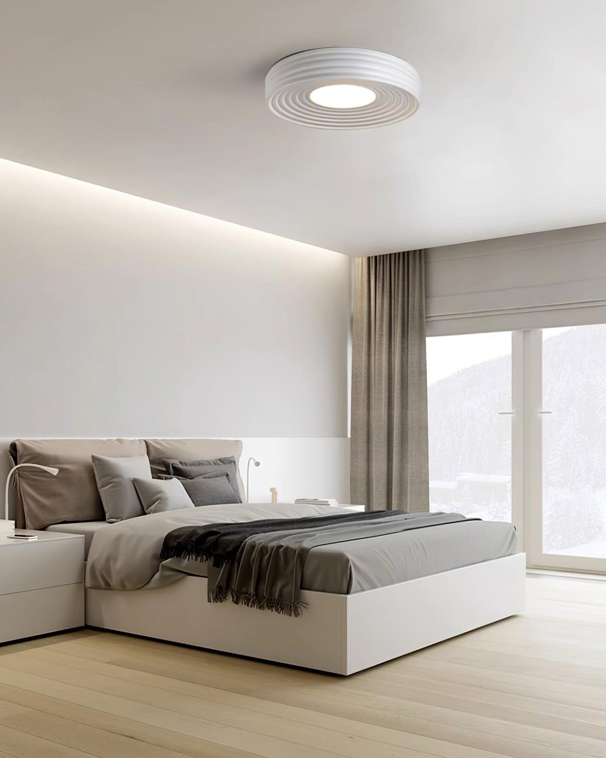 Cream Ribbed Metal Ceiling Light — product view 8