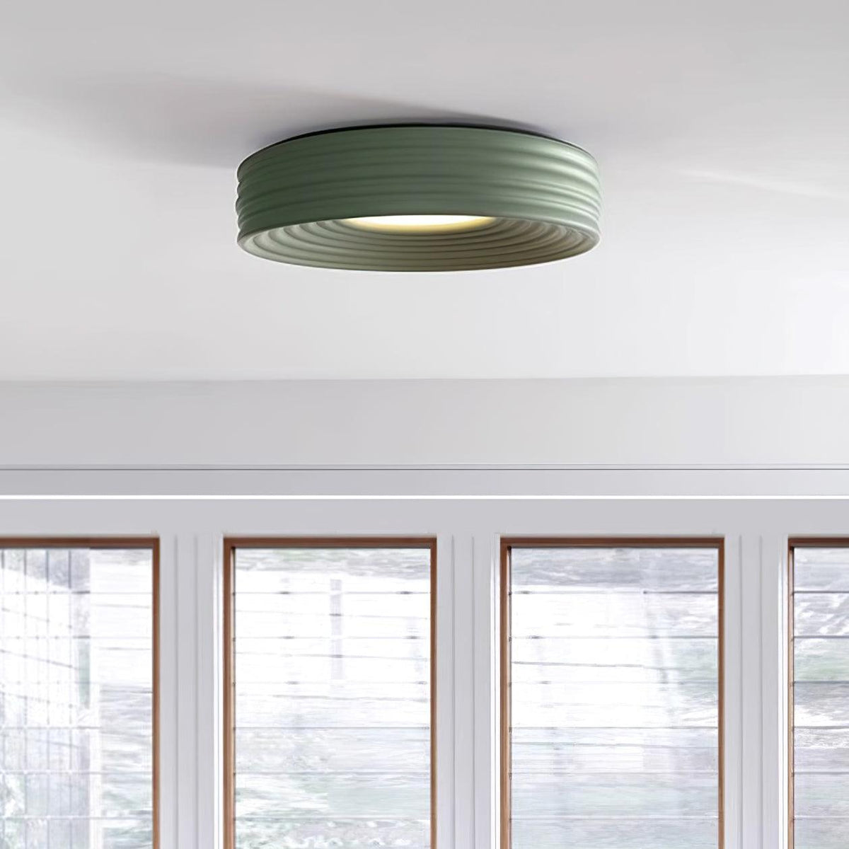 Cream Ribbed Metal Ceiling Light — product view 11