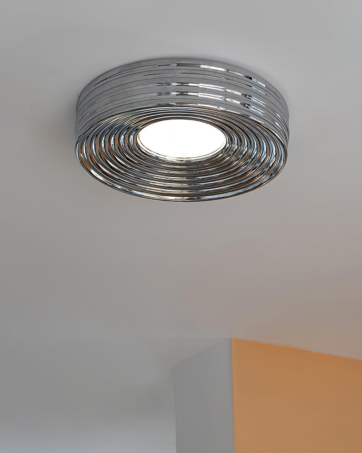 Cream Ribbed Metal Ceiling Light — product view 15