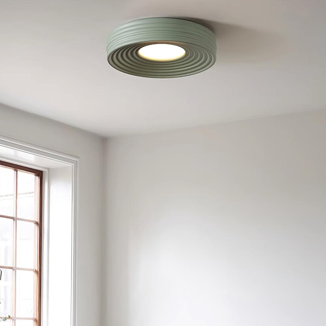 Cream Ribbed Metal Ceiling Light — product view 17