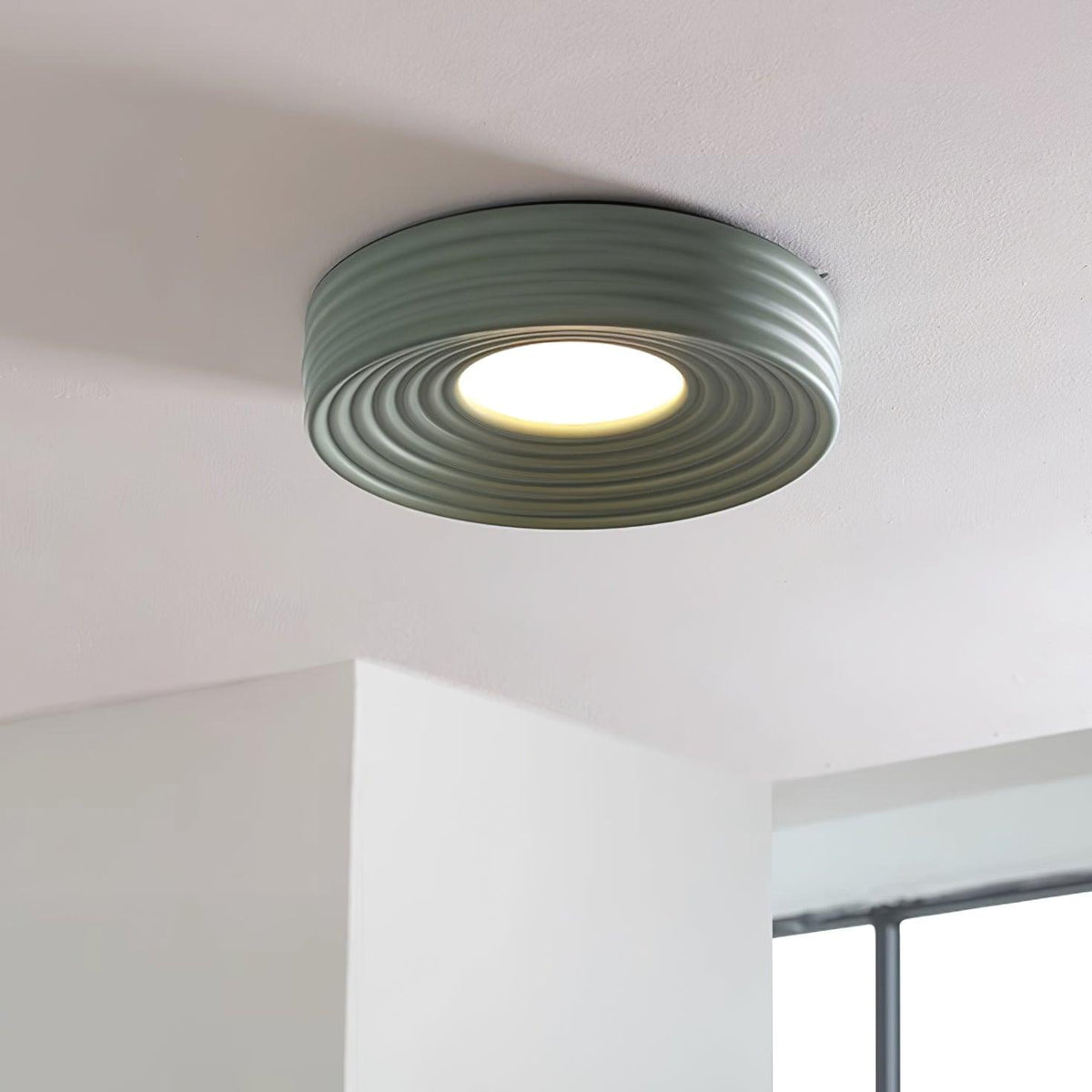 Cream Ribbed Metal Ceiling Light — product view 18