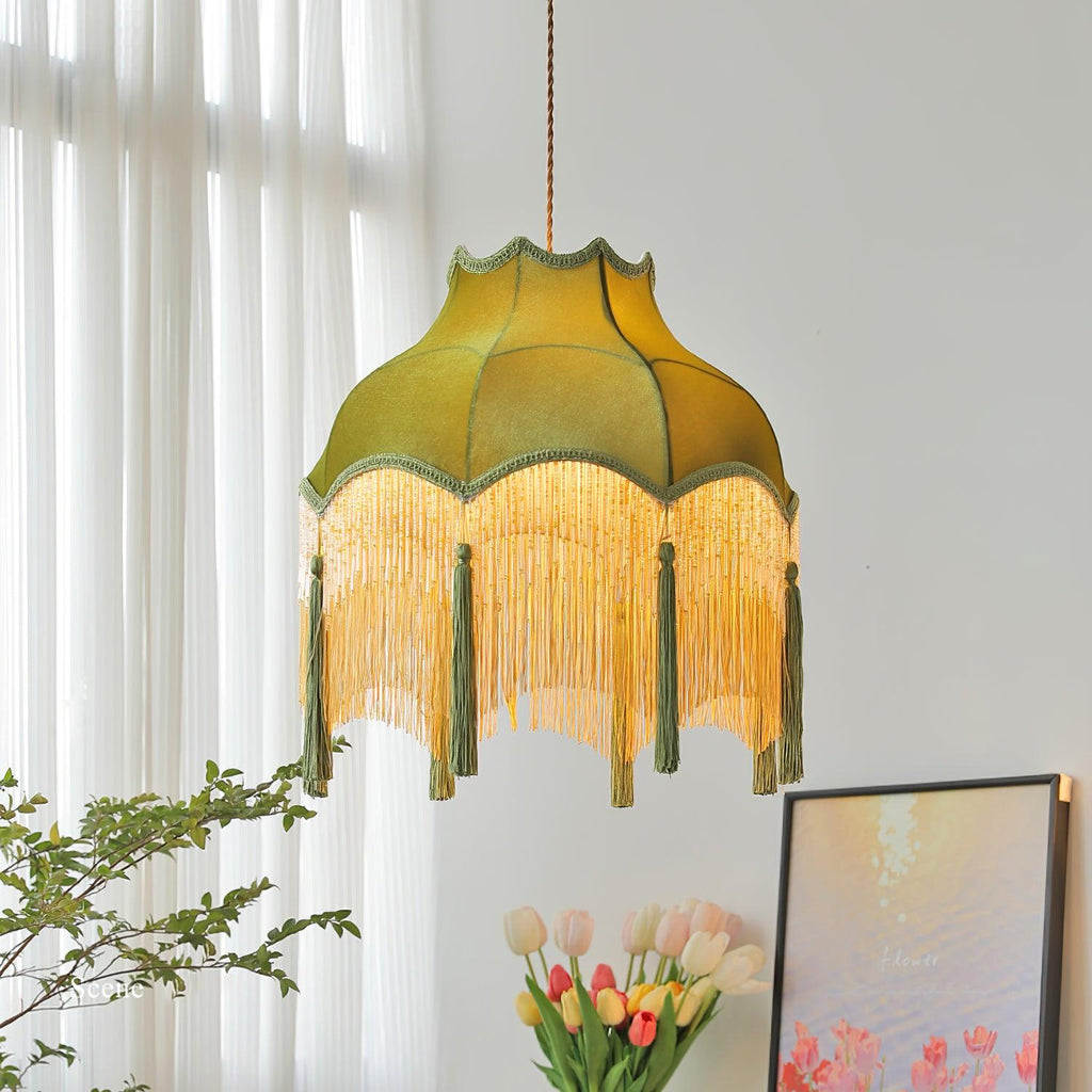 Fina Tassel Brass Pendant Light — product view 2