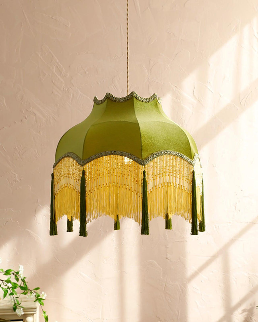 Fina Tassel Brass Pendant Light — product view 3