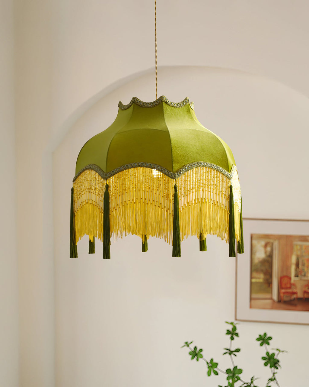 Fina Tassel Brass Pendant Light — product view 6
