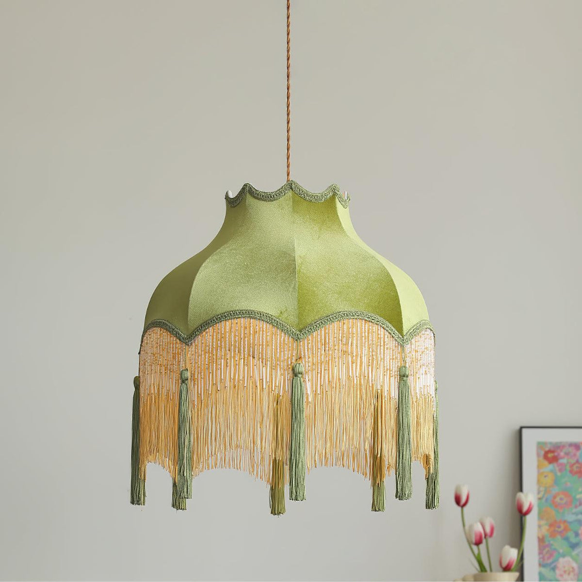 Fina Tassel Brass Pendant Light — product view 11