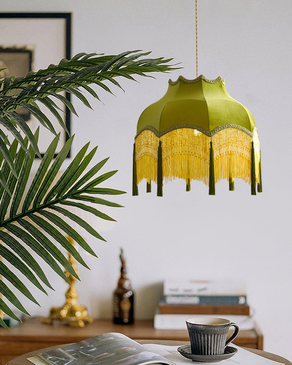 Fina Tassel Brass Pendant Light — product view 17