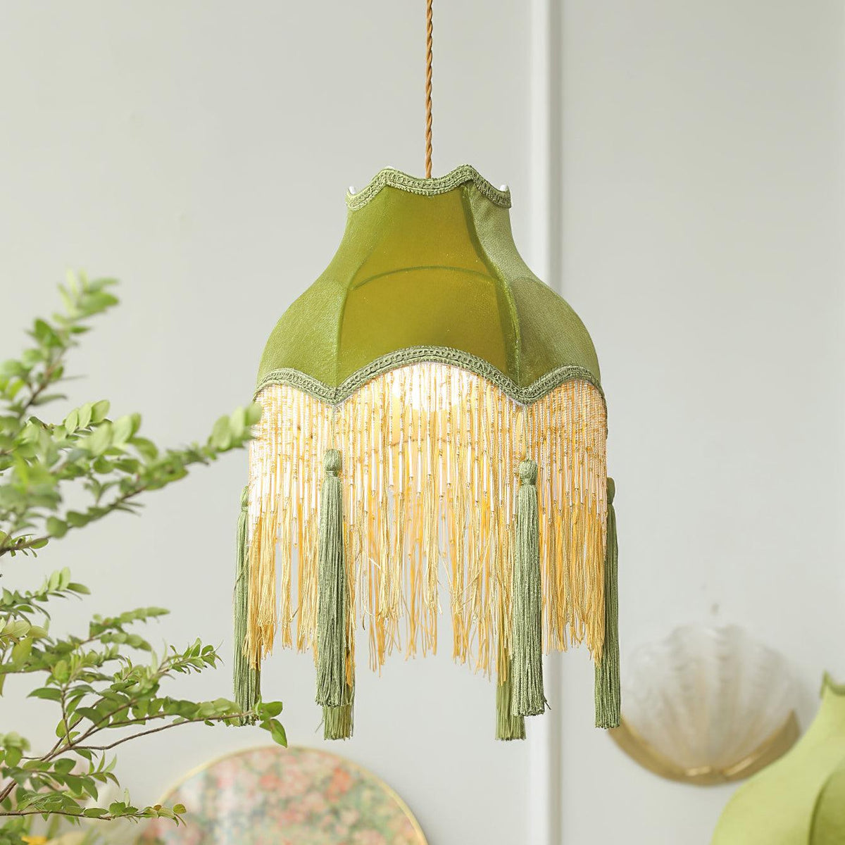 Fina Tassel Brass Pendant Light — product view 22