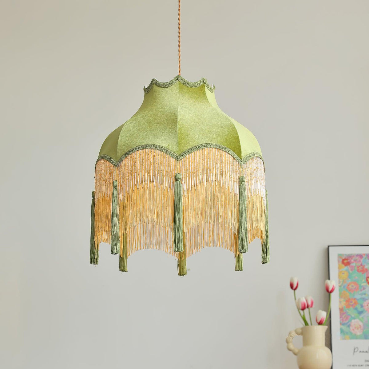 Fina Tassel Brass Pendant Light — product view 25