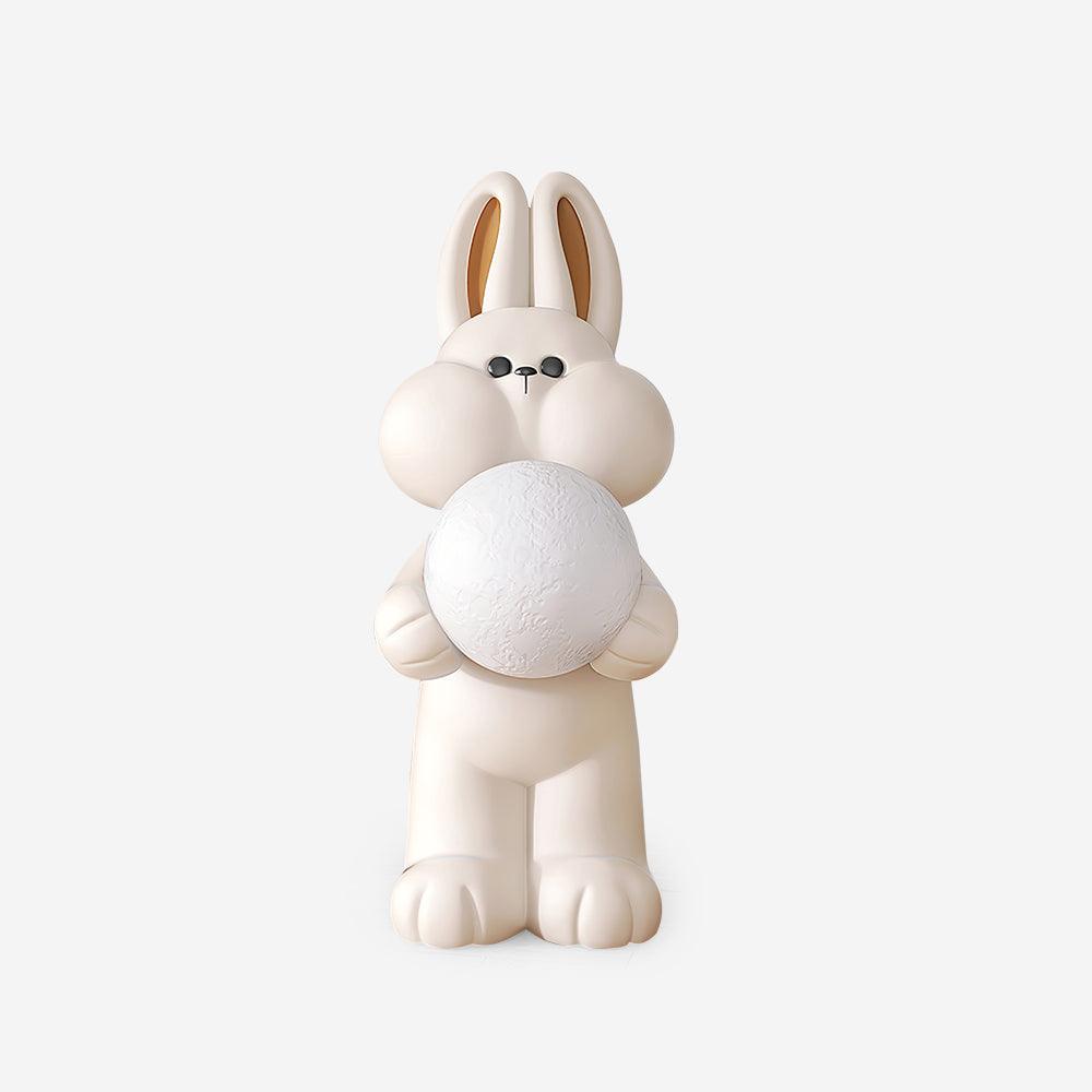 Peach Rabbit Resin Floor Lamp — product view 1