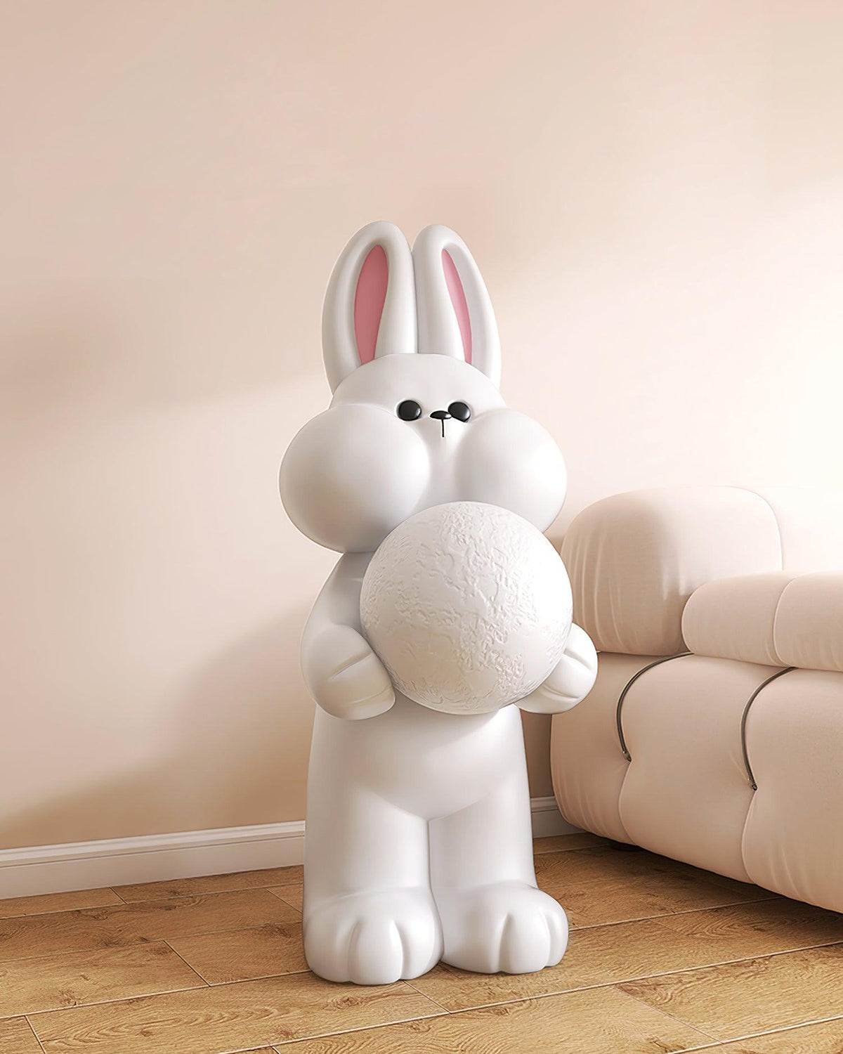 Peach Rabbit Resin Floor Lamp — product view 7