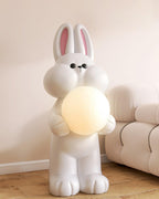 Peach Rabbit Resin Floor Lamp — product view 8