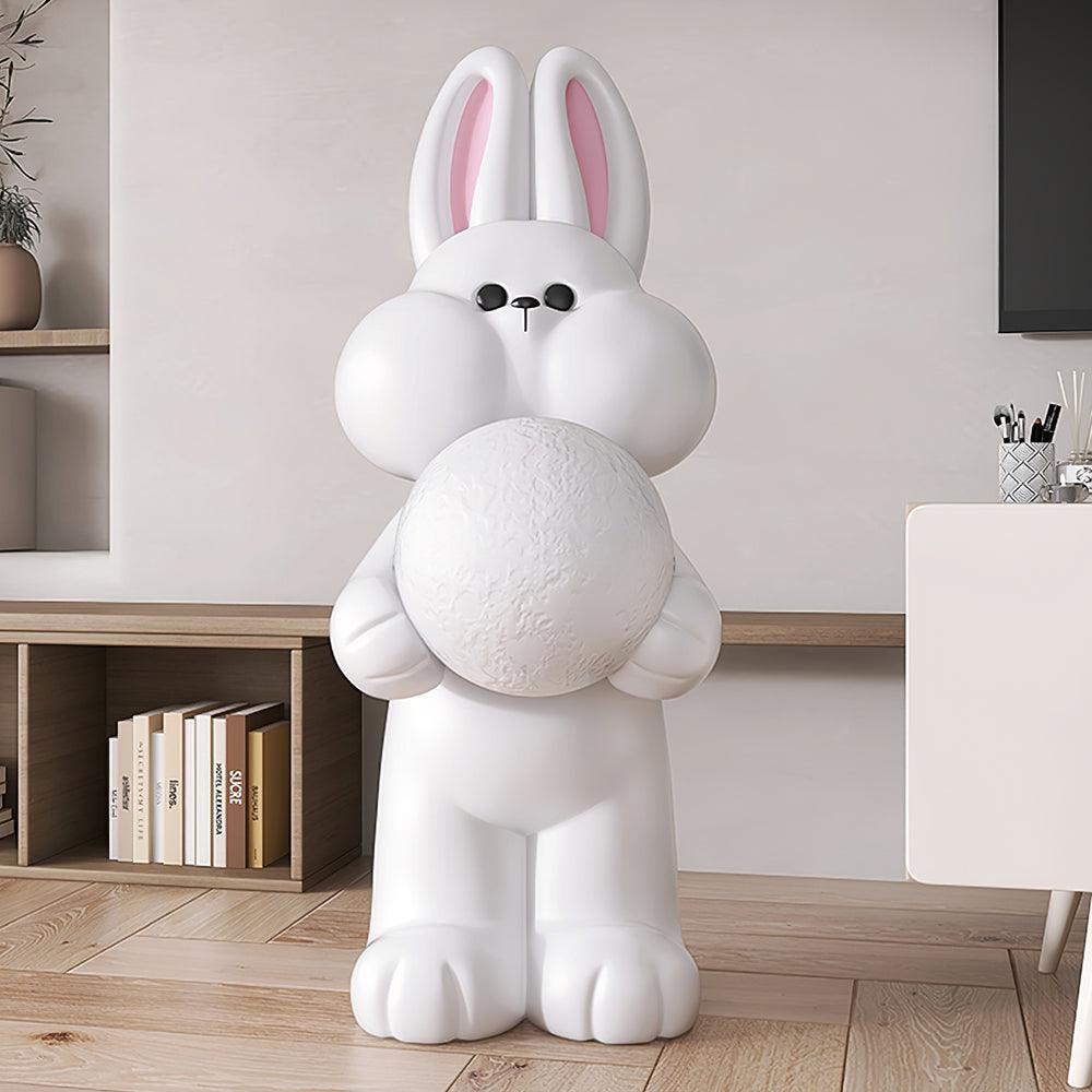 Peach Rabbit Resin Floor Lamp — product view 9