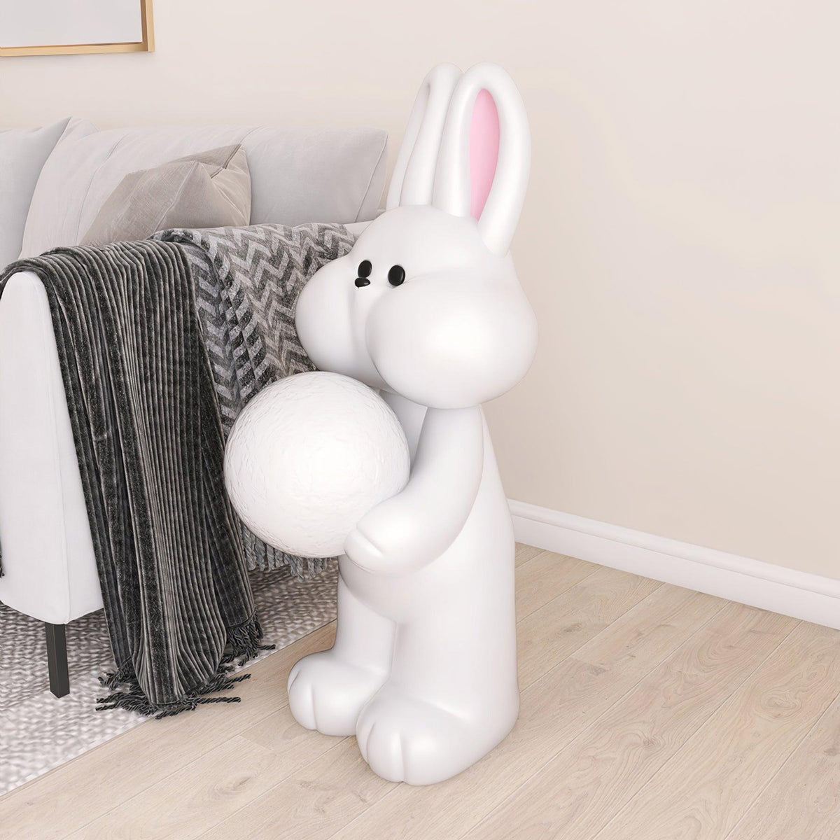 Peach Rabbit Resin Floor Lamp — product view 10