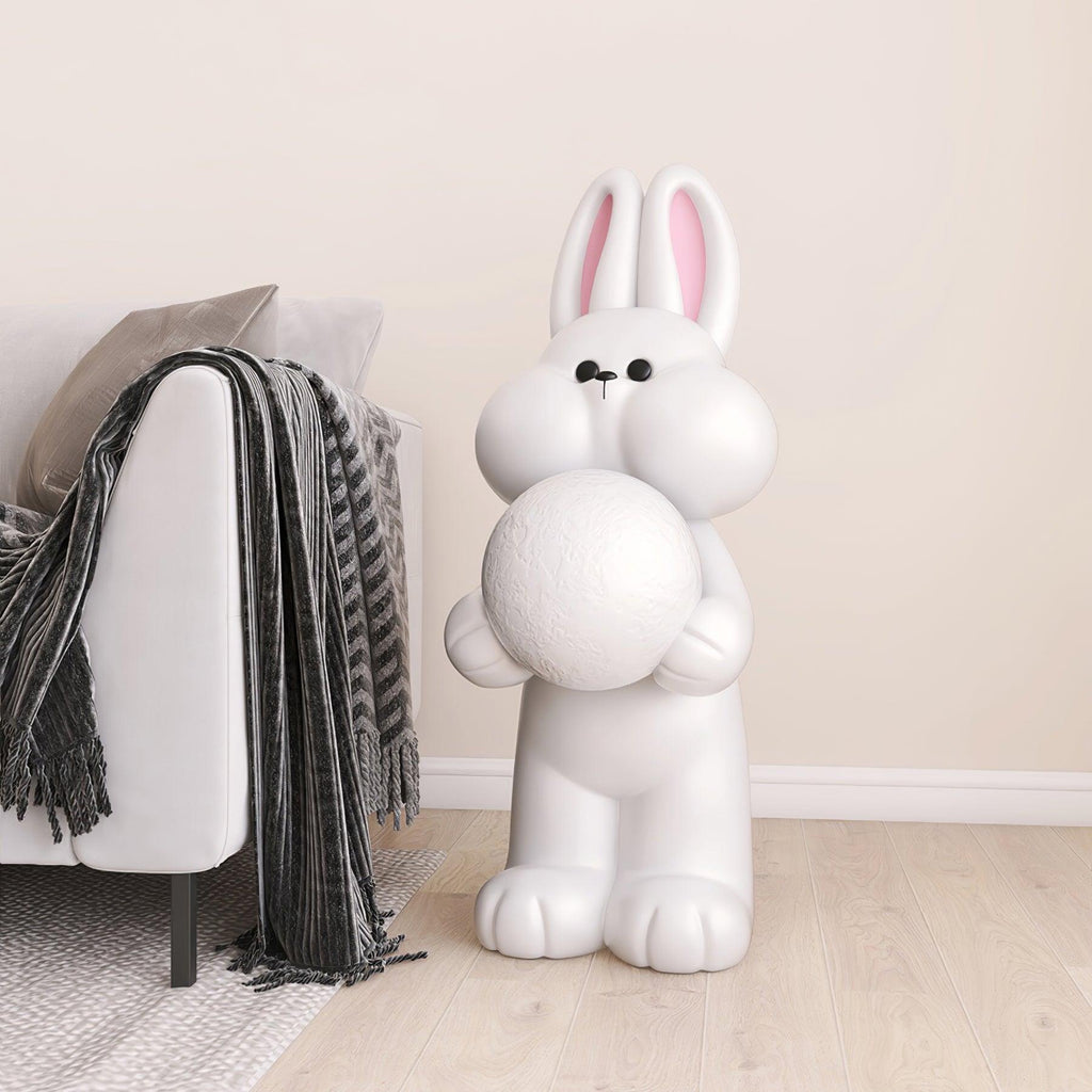 Peach Rabbit Resin Floor Lamp — product view 11