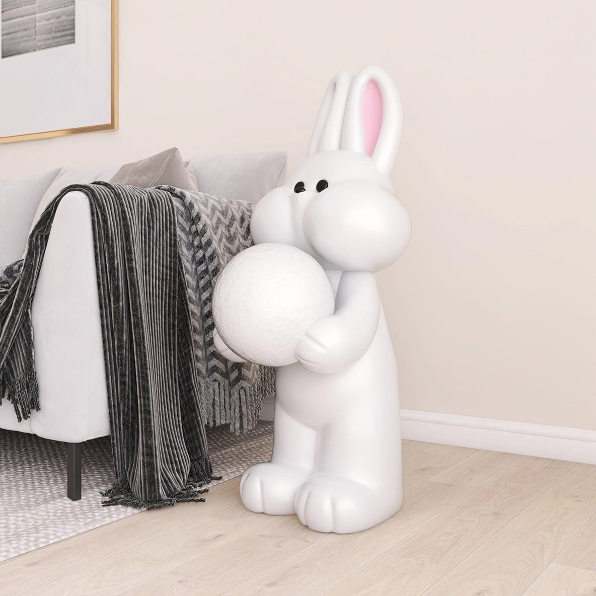 Peach Rabbit Resin Floor Lamp — product view 12