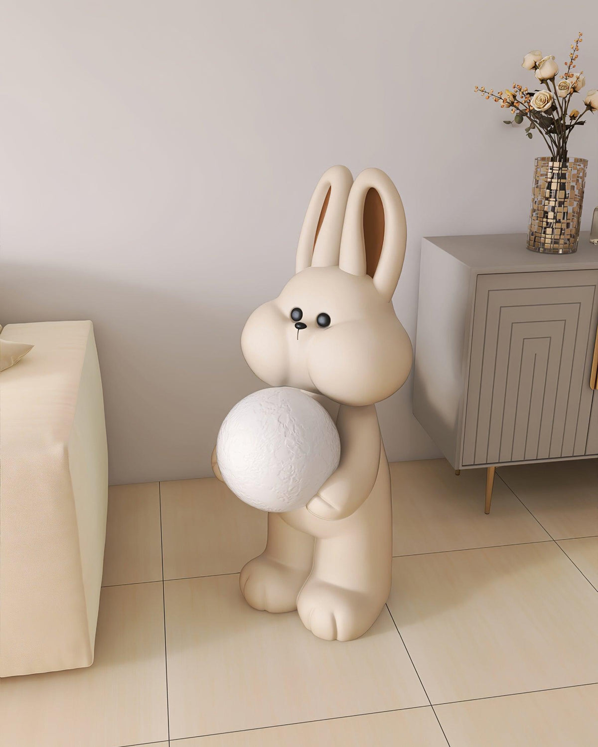 Peach Rabbit Resin Floor Lamp — product view 14