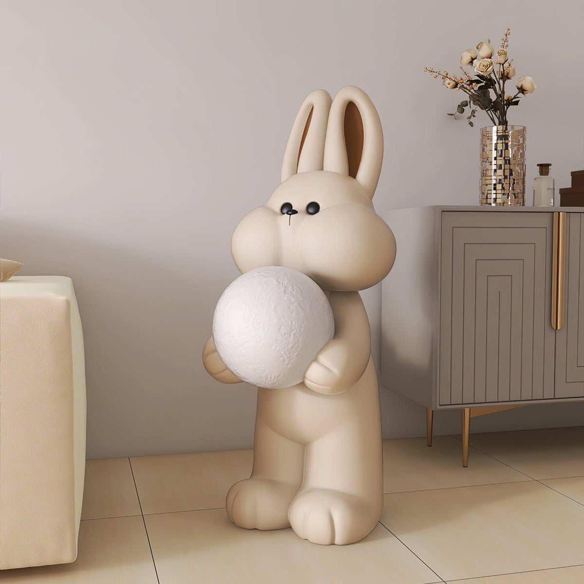 Peach Rabbit Resin Floor Lamp — product view 15
