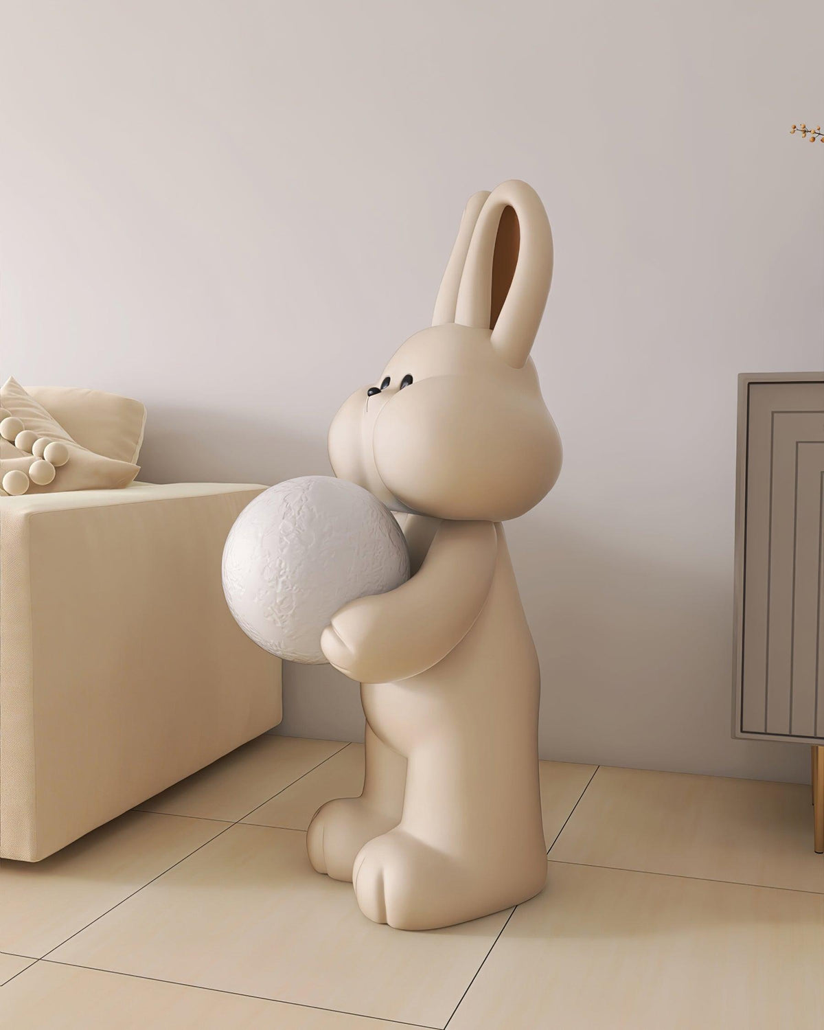 Peach Rabbit Resin Floor Lamp — product view 17