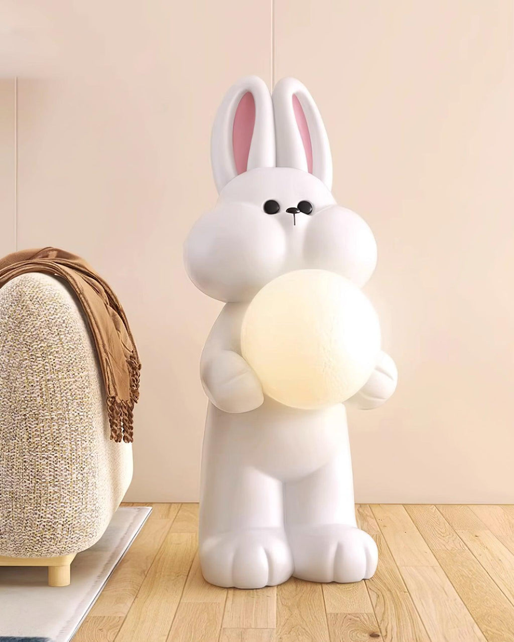 Peach Rabbit Resin Floor Lamp — product view 18