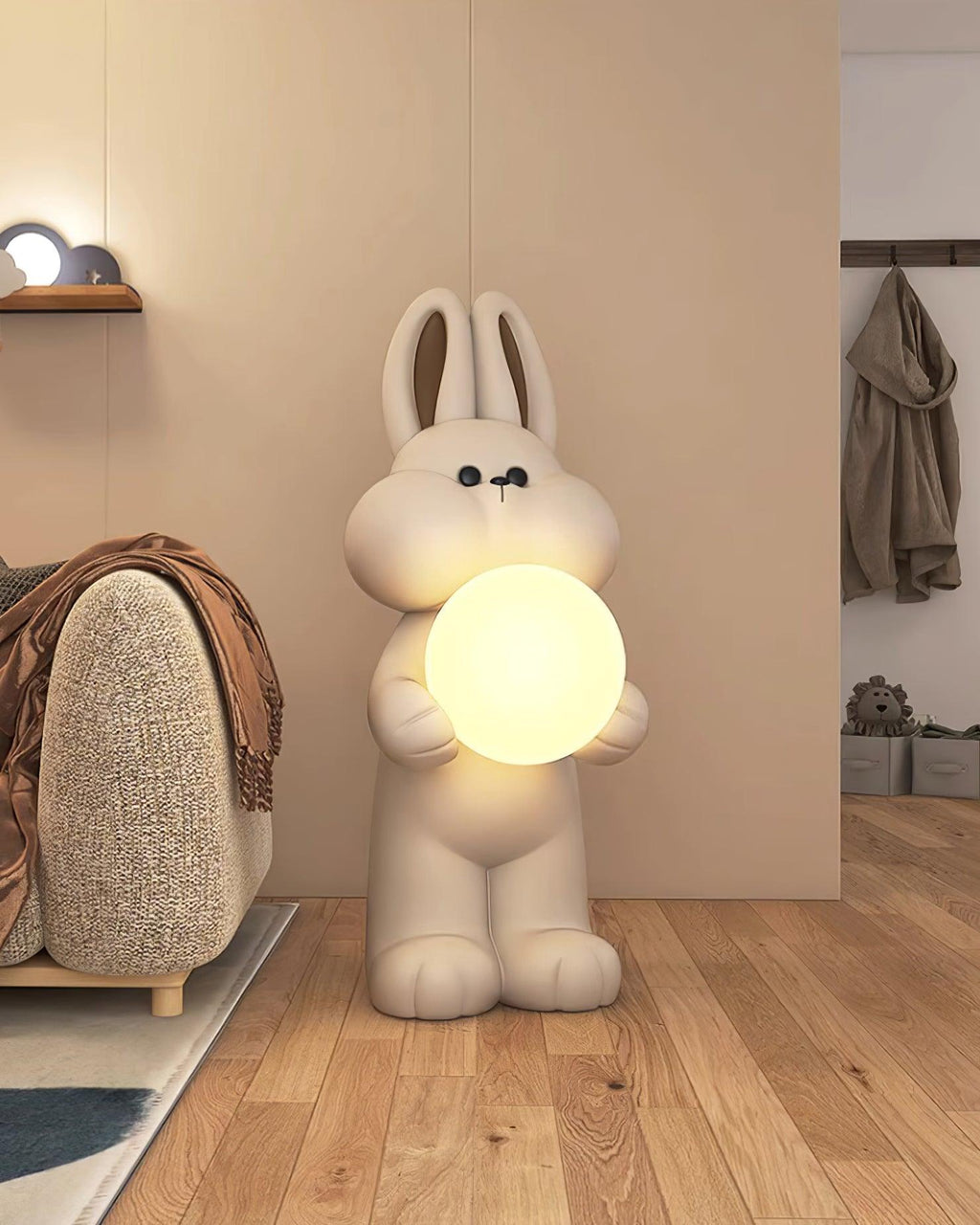 Peach Rabbit Resin Floor Lamp — product view 19