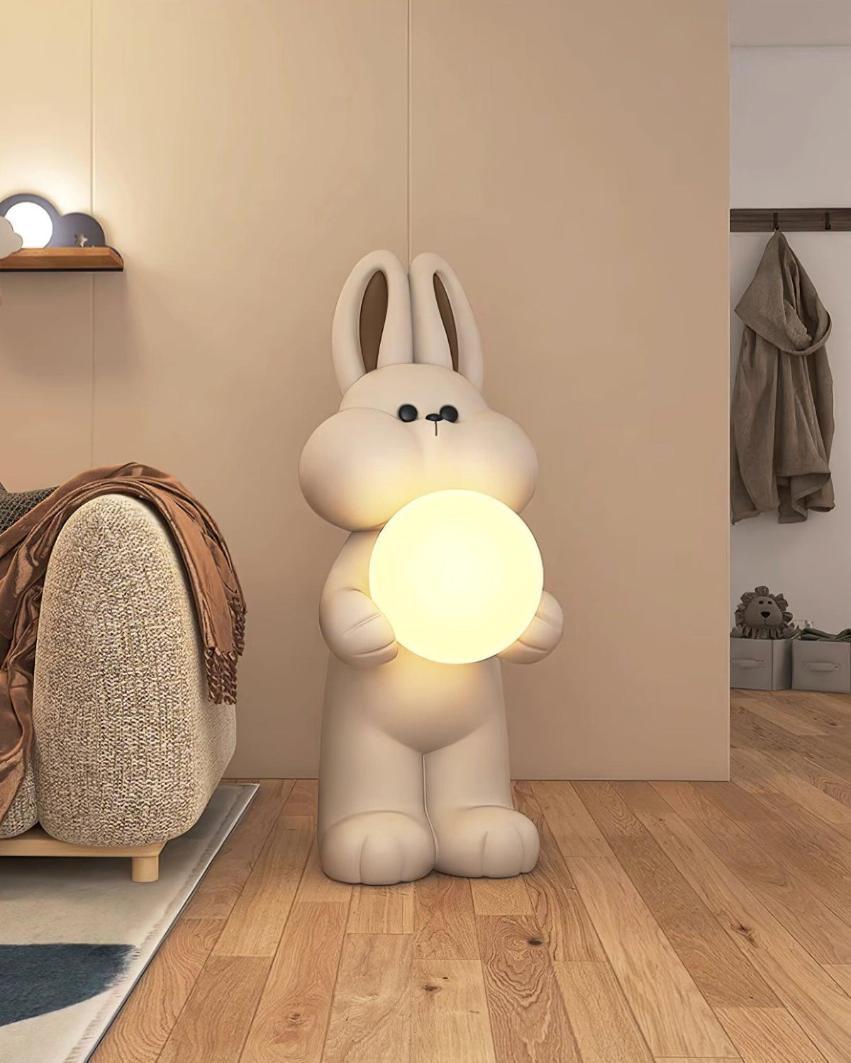 Peach Rabbit Resin Floor Lamp — product view 19