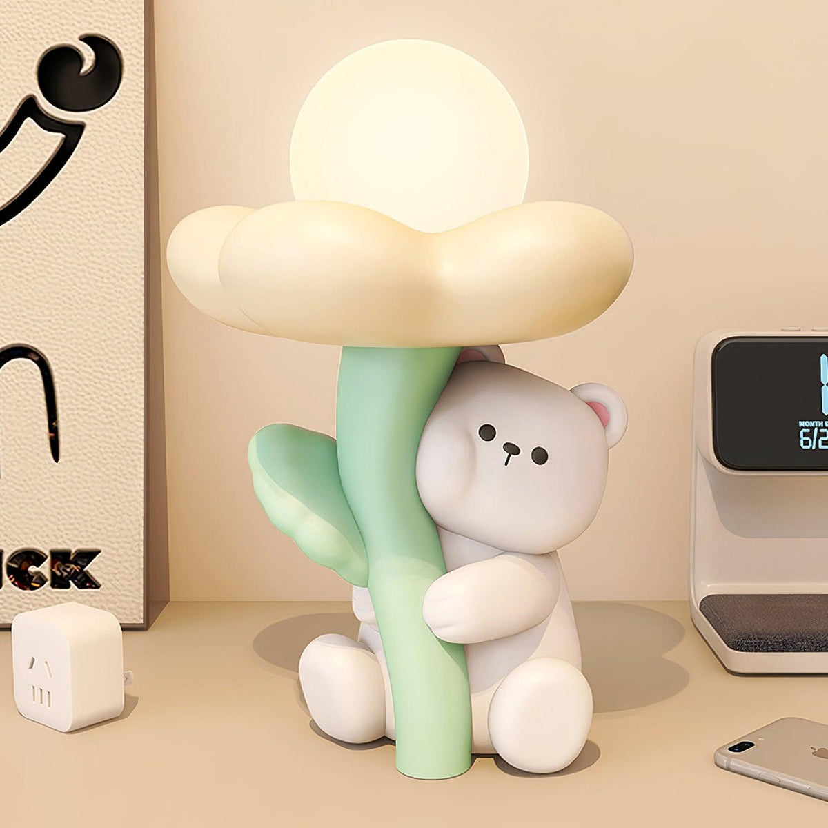 Cute Bear Resin Table Lamp — product view 2