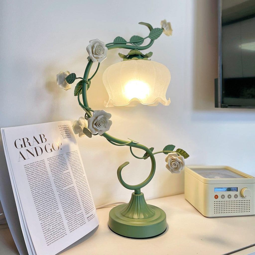 Ron Rose Flower Glass Table Lamp — product view 2