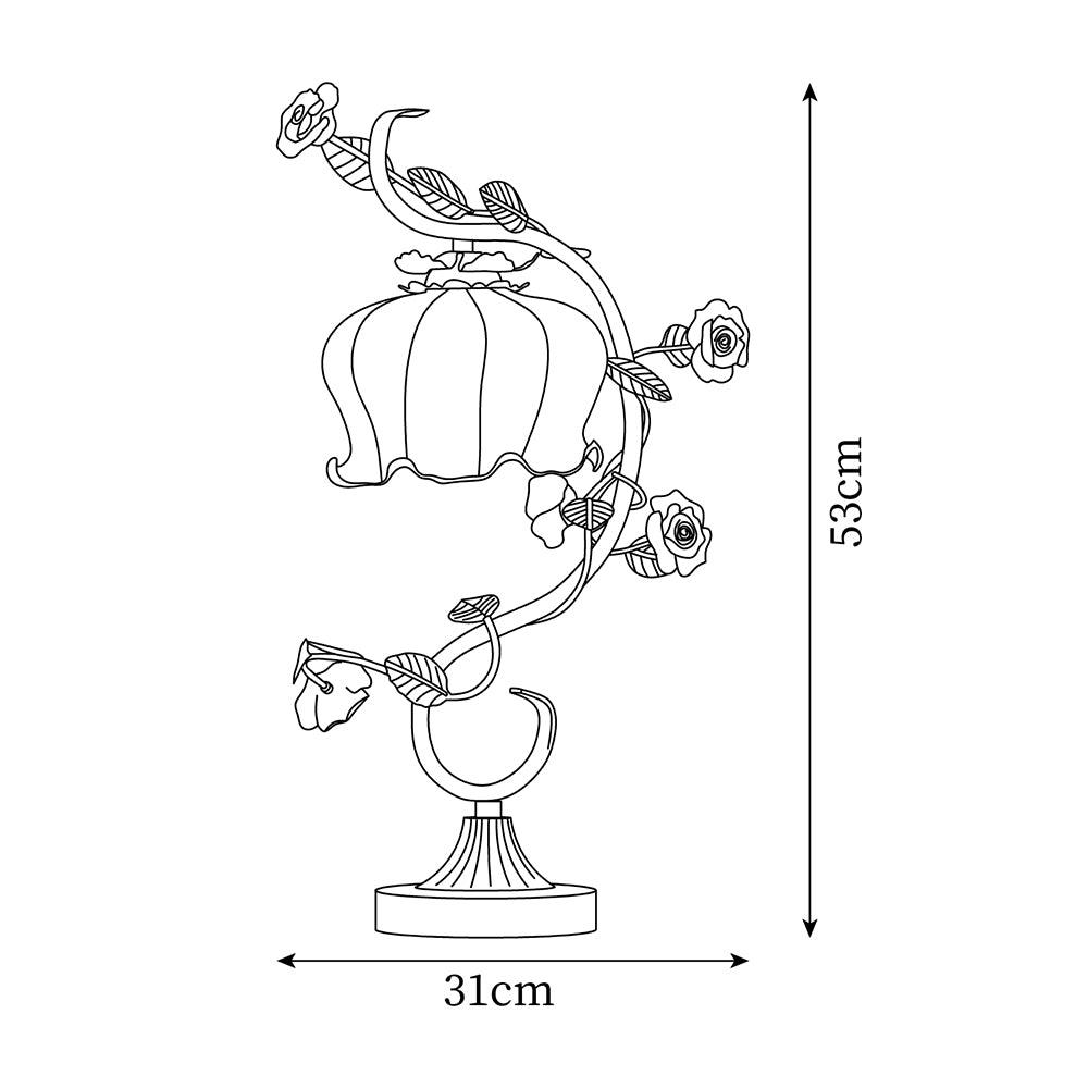 Ron Rose Flower Glass Table Lamp — product view 5