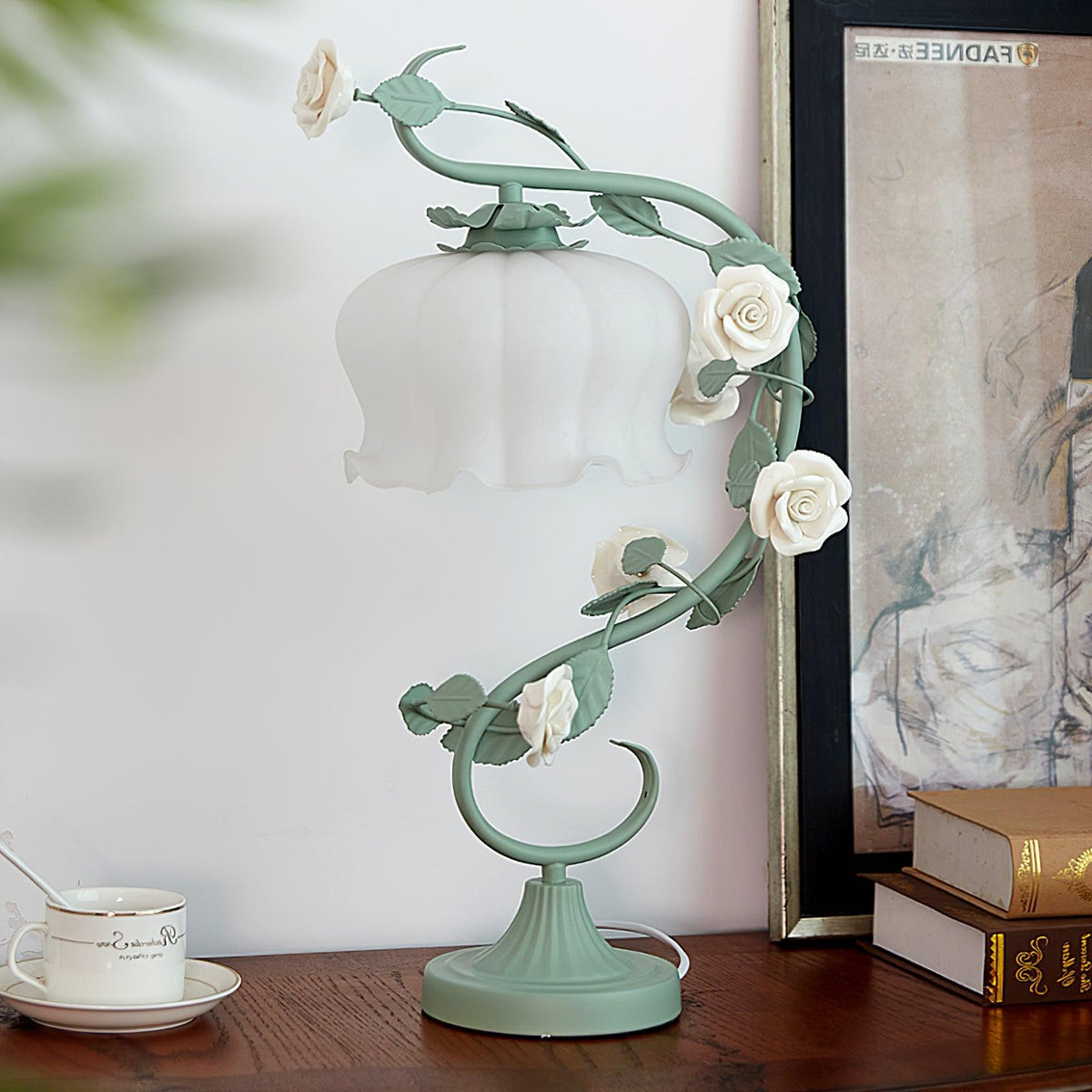 Ron Rose Flower Glass Table Lamp — product view 6